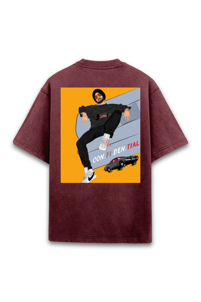 Diljit Dosanjh Acid Wash Oversized T-Shirt