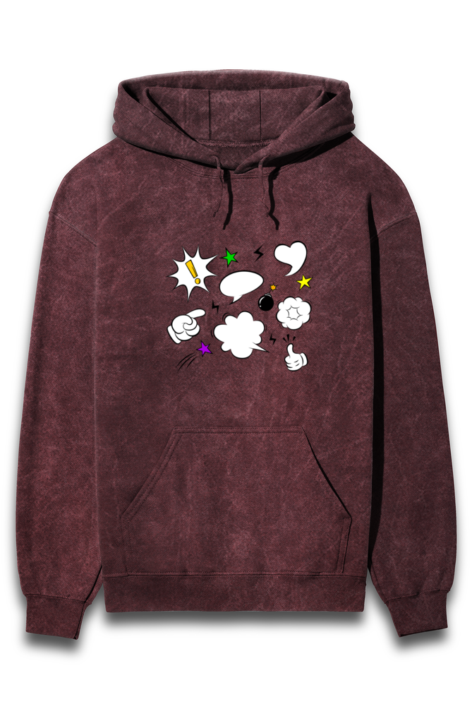 Comic Elements Acid Wash Hoodies