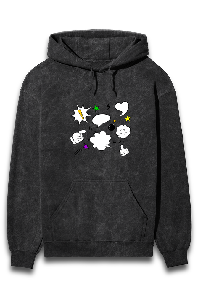 Comic Elements Acid Wash Hoodies