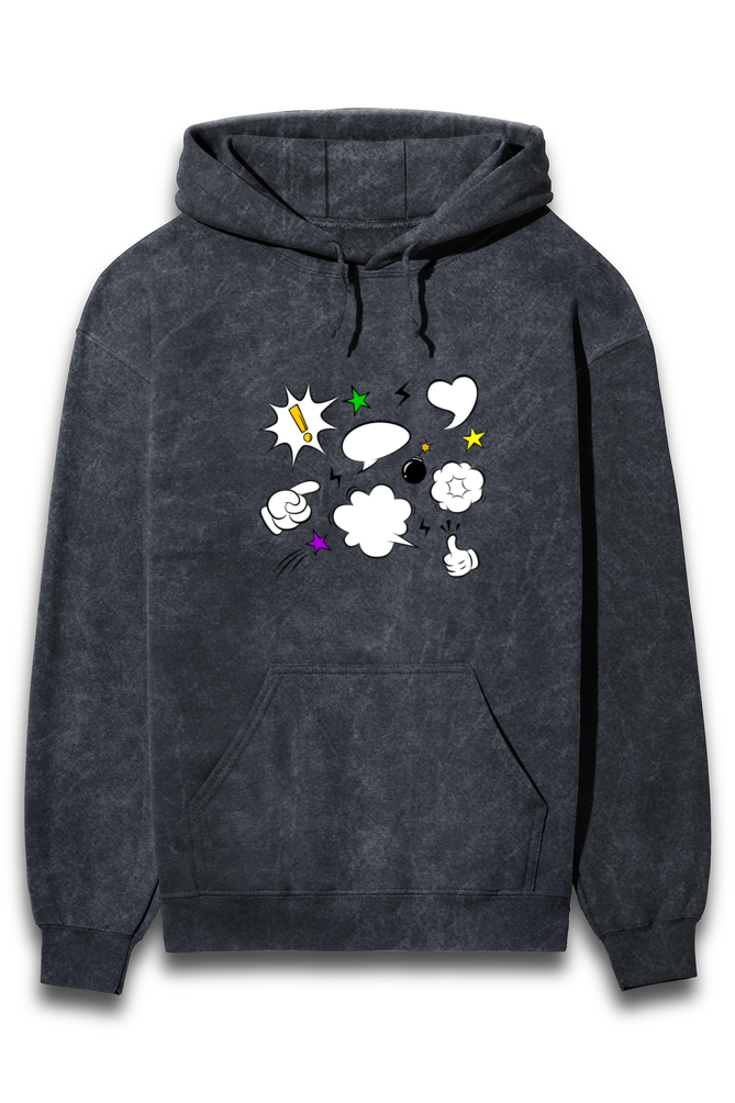 Comic Elements Acid Wash Hoodies