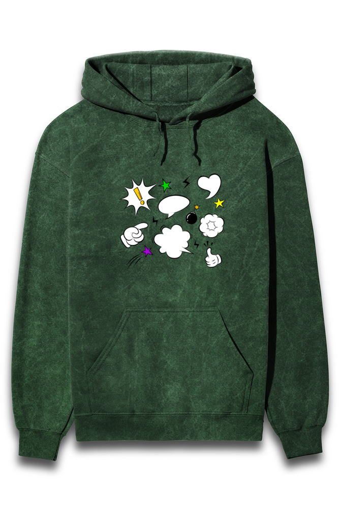 Comic Elements Acid Wash Hoodies