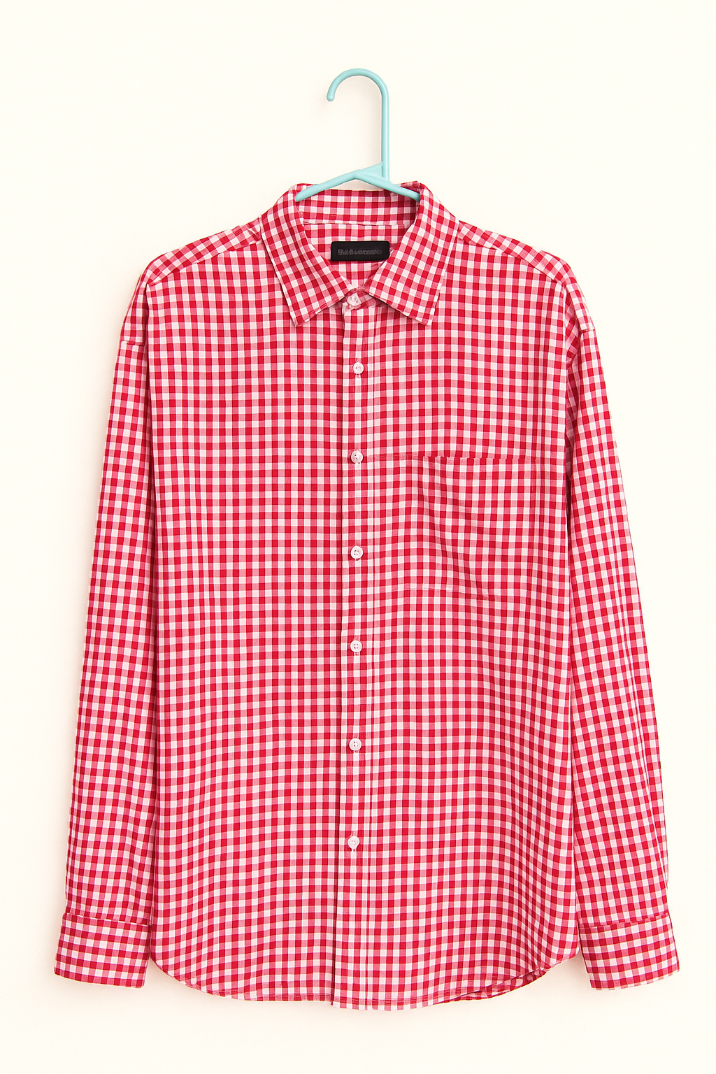Red gingham shirt oversize