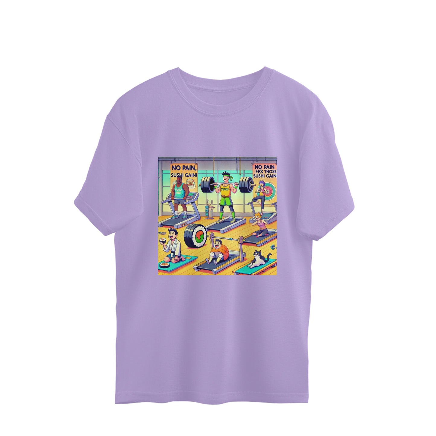 Gym Humor Series - Sushi Gains Oversized Tee