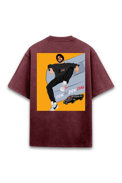 Diljit Dosanjh Acid Wash Oversized T-Shirt