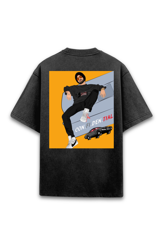 Diljit Dosanjh Acid Wash Oversized T-Shirt