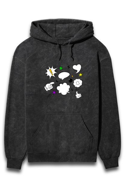 Comic Elements Acid Wash Hoodies