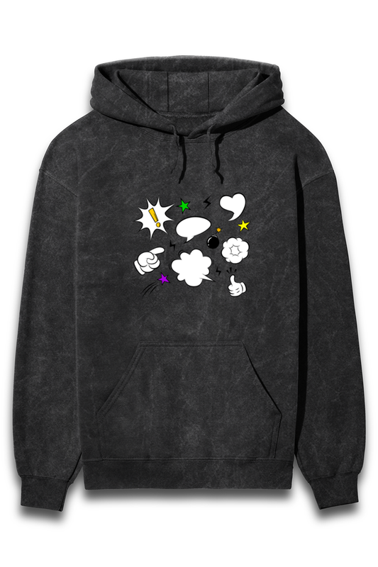 Comic Elements Acid Wash Hoodies