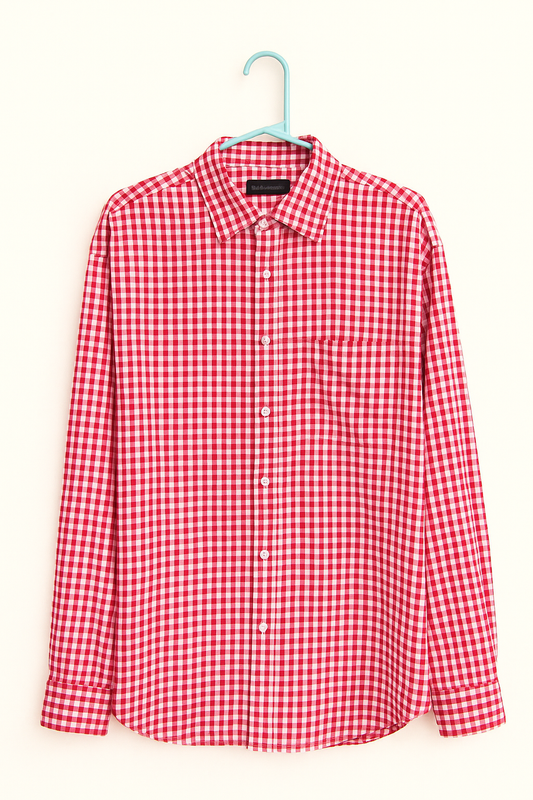 Red gingham shirt oversize