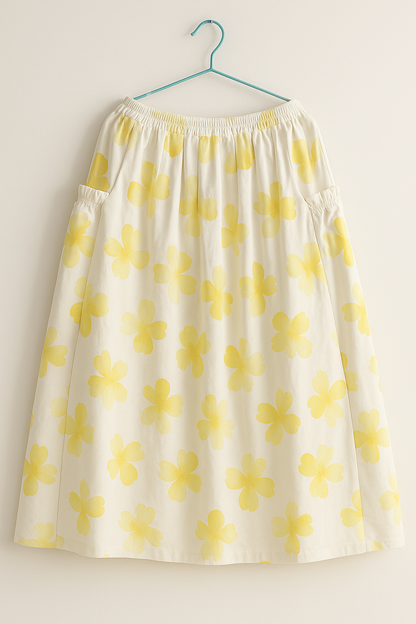 Yellow floral skirt