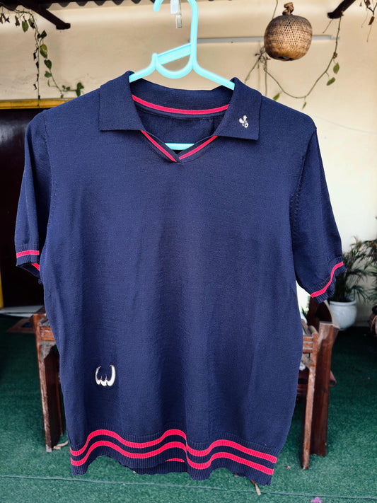 Classic navy blue polo shirt