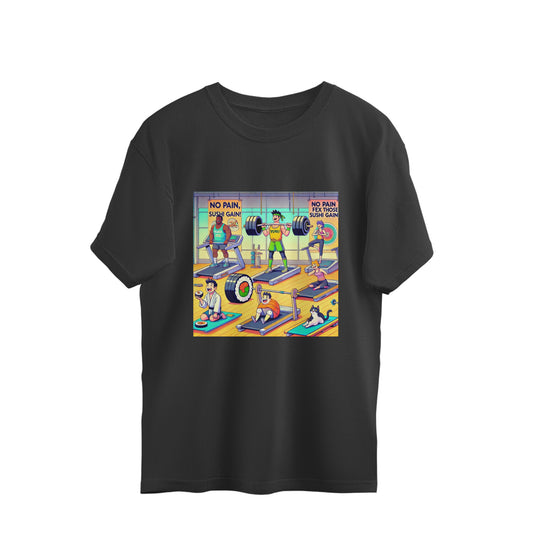 Gym Humor Series - Sushi Gains Oversized Tee
